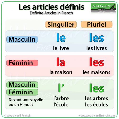 Definite Articles in French | Woodward French